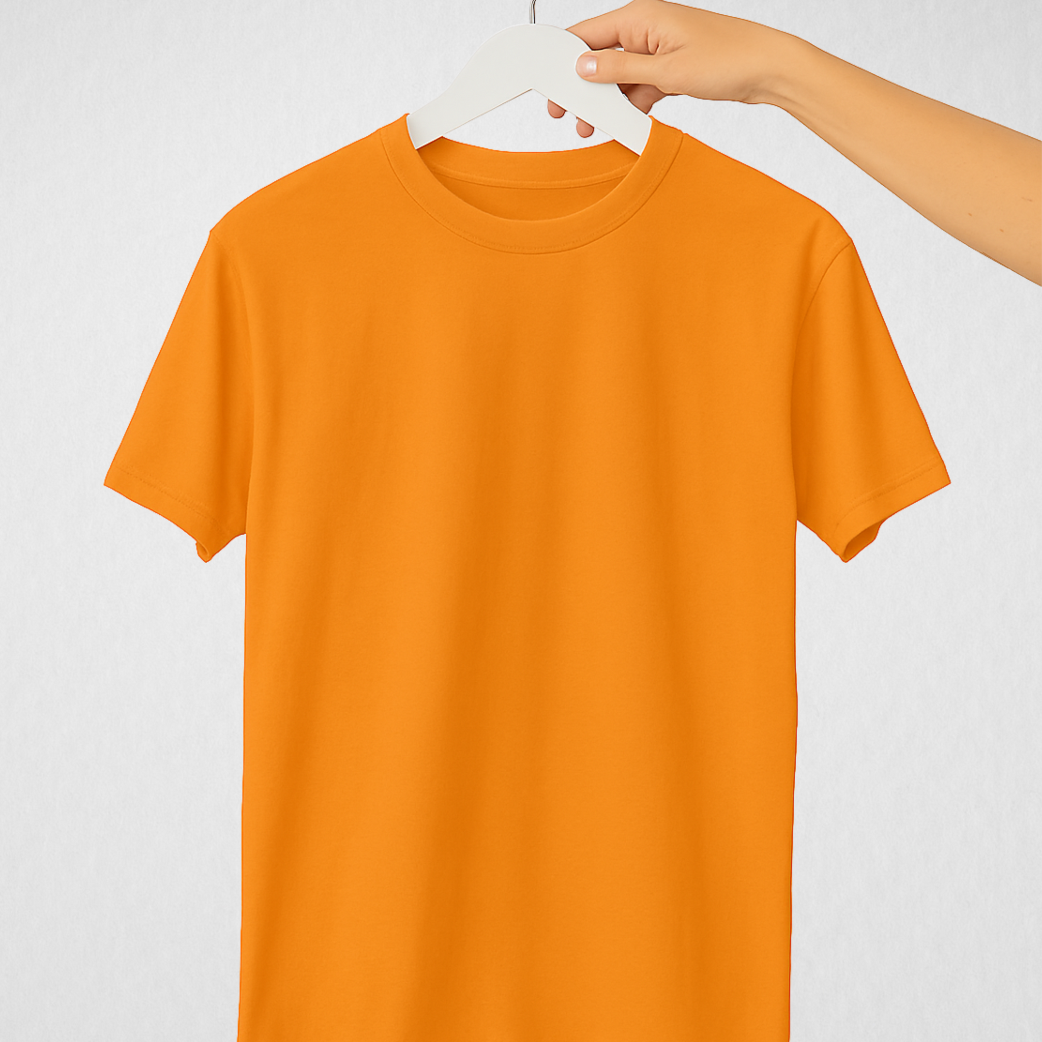 Orange Women’s Basic Tee – Jersey Fabric, Classic Fit, Everyday Comfort (3665)