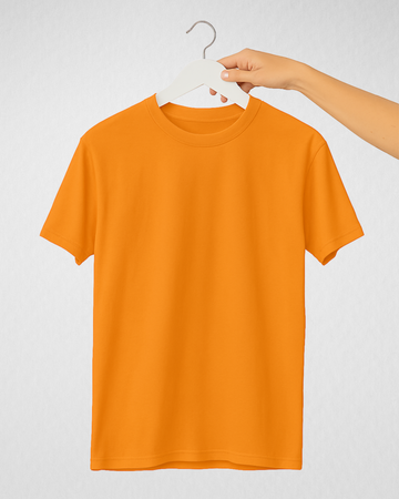 Orange Women’s Basic Tee – Jersey Fabric, Classic Fit, Everyday Comfort (3665)