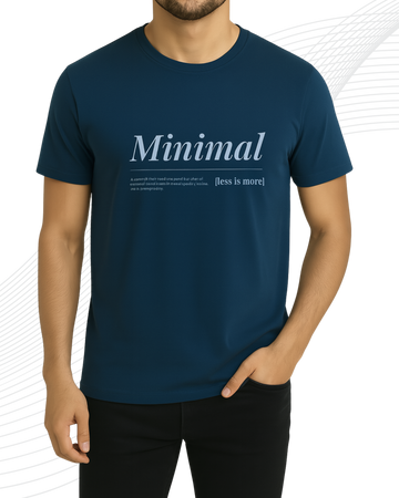Premium Petroleum Blue Printed T-Shirt/Tee for Men – Cotton Jersey Fabric (3427)