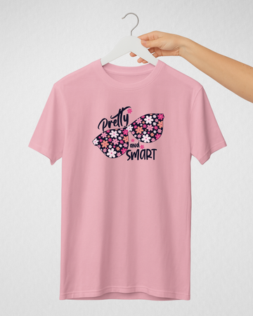 Pink Women’s Printed Tee – Jersey Fabric, Classic Fit, Everyday Comfort (3707)