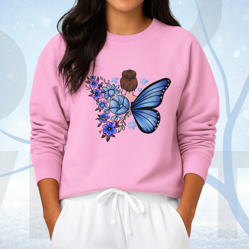 Pink Women's Printed Sweatshirt – Warm and Stylish Fleece (3481)