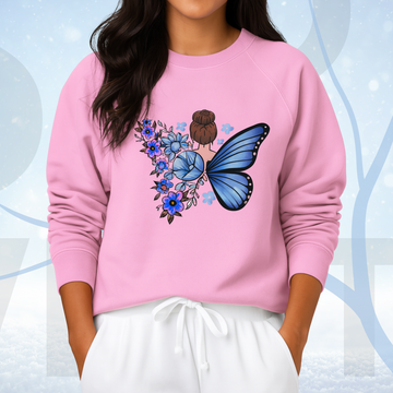 Pink Women's Printed Sweatshirt – Warm and Stylish Fleece (3481)