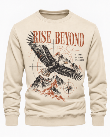Cream Men's Printed Sweatshirt (Code 6079)