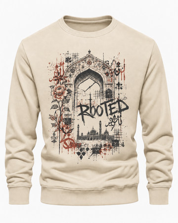 Cream Men's Printed Sweatshirt (Code 6082)