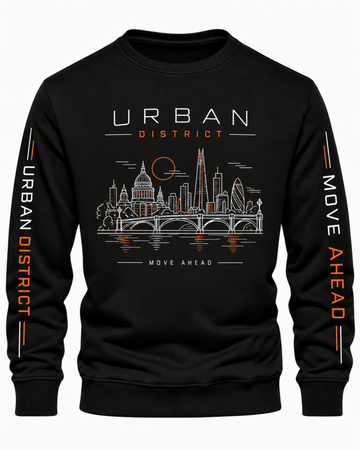 Black Men's Printed Sweatshirt (Code 6084)