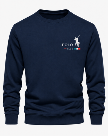 Navy Blue Men's Printed Sweatshirt – Warm and Stylish Fleece (Code 6069)