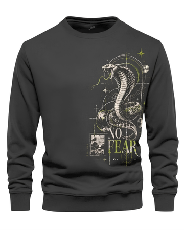 Charcoal Men's Printed Sweatshirt (Code 6077)