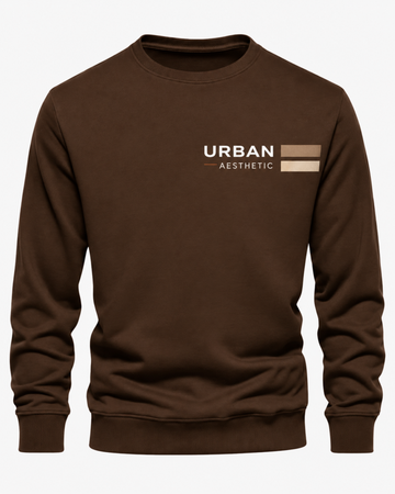 Brown Men's Printed Sweatshirt – Warm and Stylish Fleece (Code 6070)
