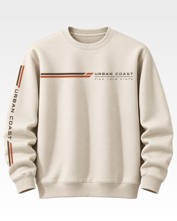 Cream Men's Printed Sweatshirt (Code 6098)