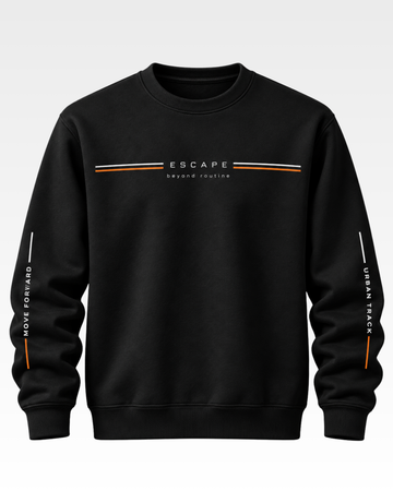 Black Men's Printed Sweatshirt (Code 6100)