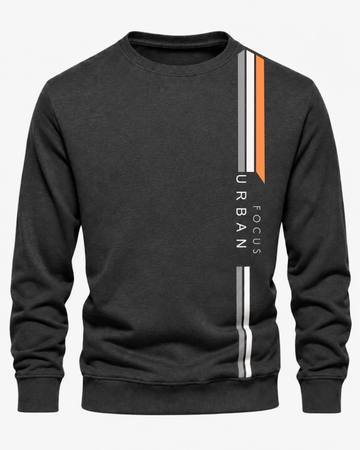 Charcoal Men's Printed Sweatshirt – Warm and Stylish Fleece (Code 6071)