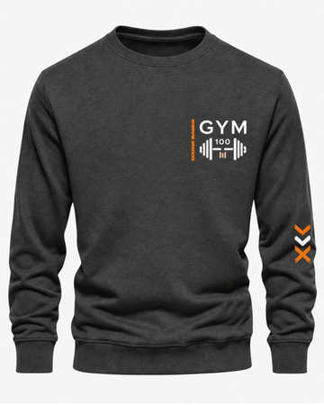 Charcoal Men's Printed Sweatshirt – Warm and Stylish Fleece (Code 6074)
