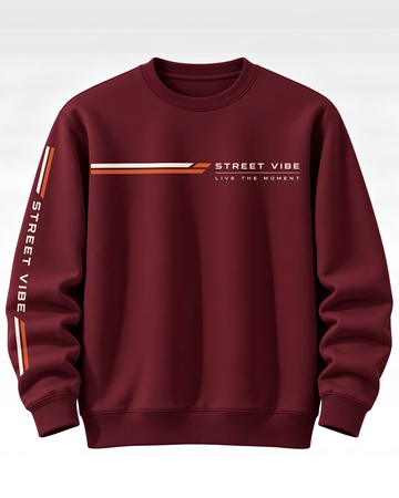 Maroon Men's Printed Sweatshirt (Code 6160)