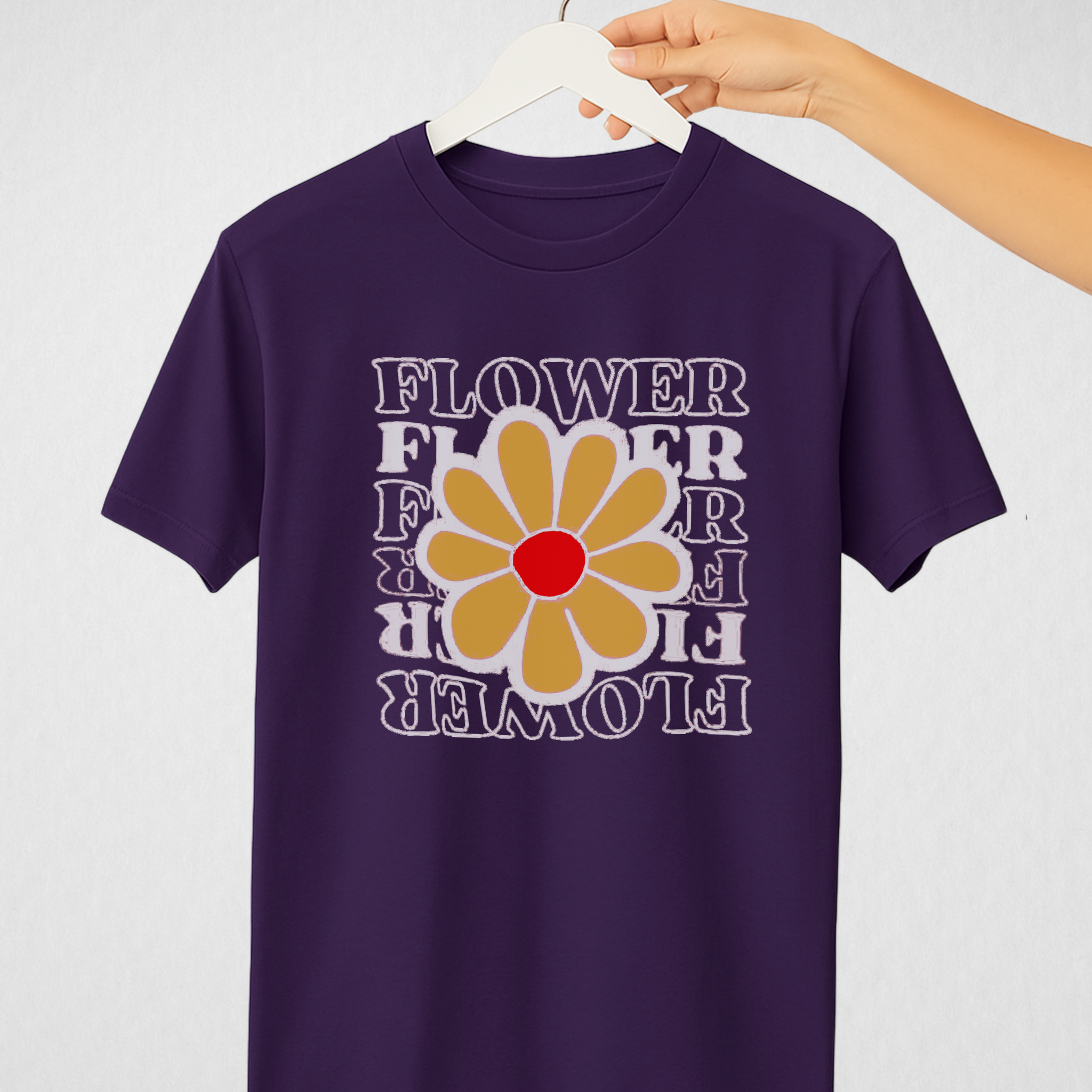 Purple Women’s Printed Tee – Jersey Fabric, Classic Fit, Everyday Comfort (3709)