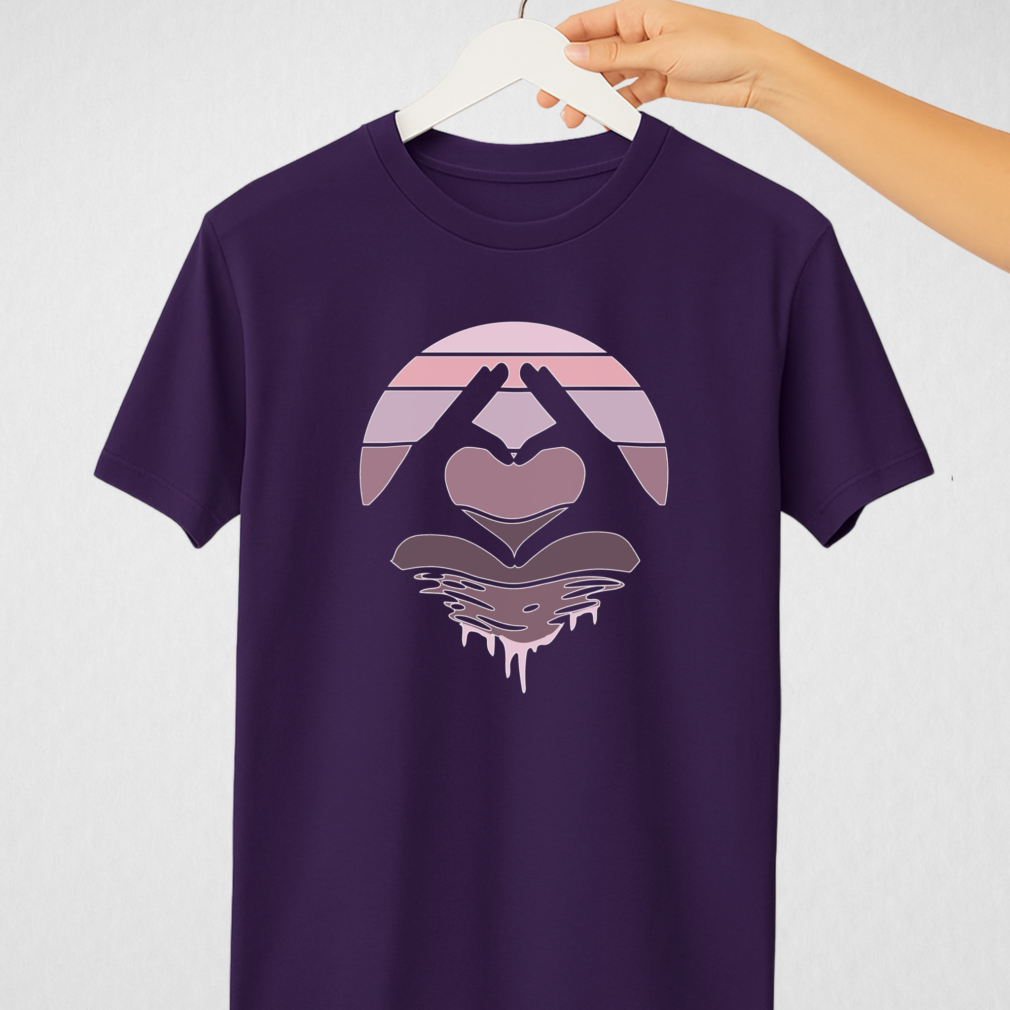 Purple Women’s Printed Tee – Jersey Fabric, Classic Fit, Everyday Comfort (3708)