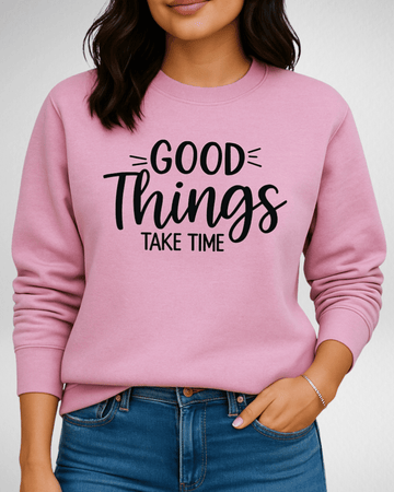 Pink Women's Printed Sweatshirt – Warm and Stylish Fleece (Code 3483)