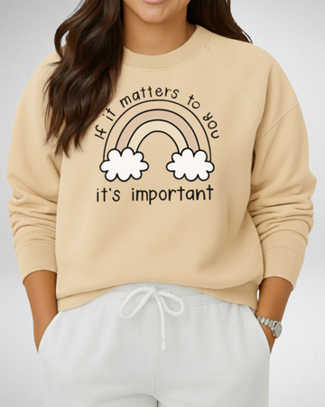 Beige Women's Printed Sweatshirt – Warm and Stylish Fleece (Code 3472)