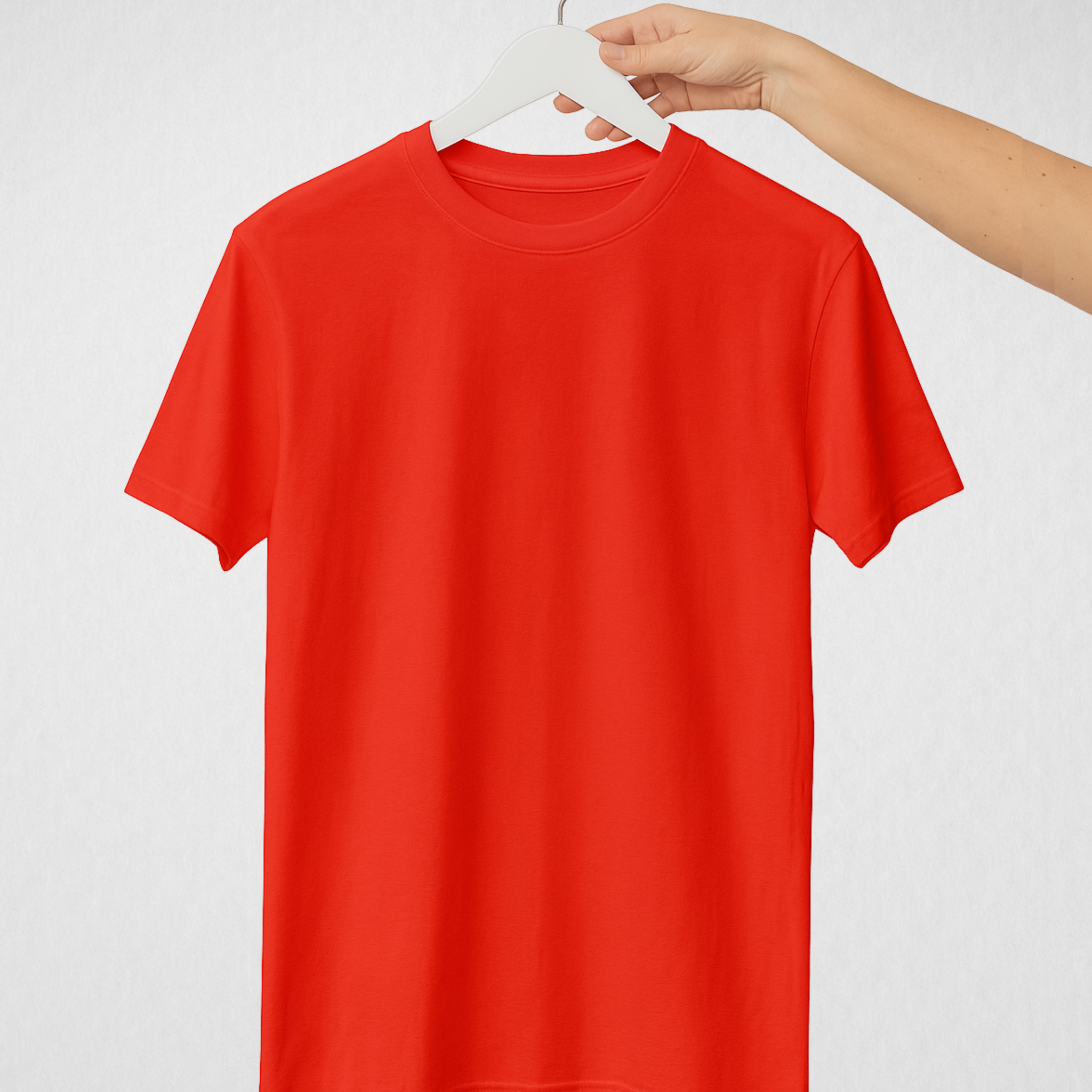 Red Women’s Basic Tee – Jersey Fabric, Classic Fit, Everyday Comfort (3668)