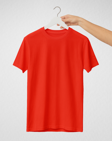 Red Women’s Basic Tee – Jersey Fabric, Classic Fit, Everyday Comfort (3668)