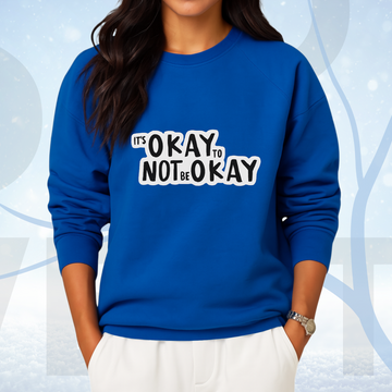 Royal Blue Women's Printed Sweatshirt – Warm and Stylish Fleece (3484)