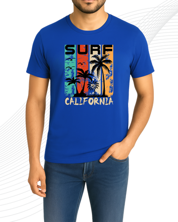 Royal Blue SURF T-Shirt/Tee for Men – Cotton Jersey Fabric (Code 5211)
