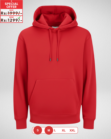Only Small and Medium Size – Red Fleece Hoodie (Code 4106)