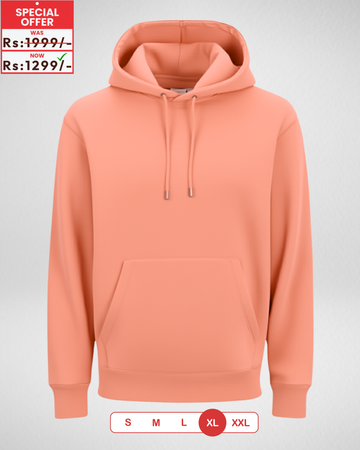 Only Large Size – Dusty Peach Fleece Hoodie (Code 4115)