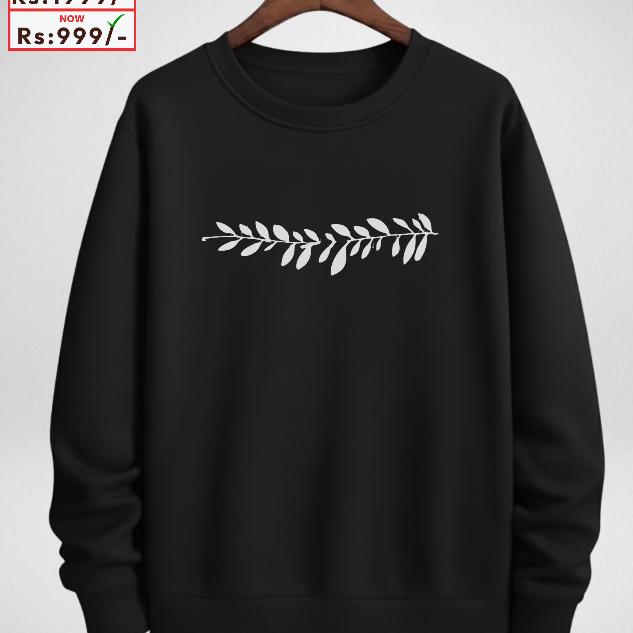 Only MEDIUM and XL Size – Black Printed Sweatshirt (Code 4119)