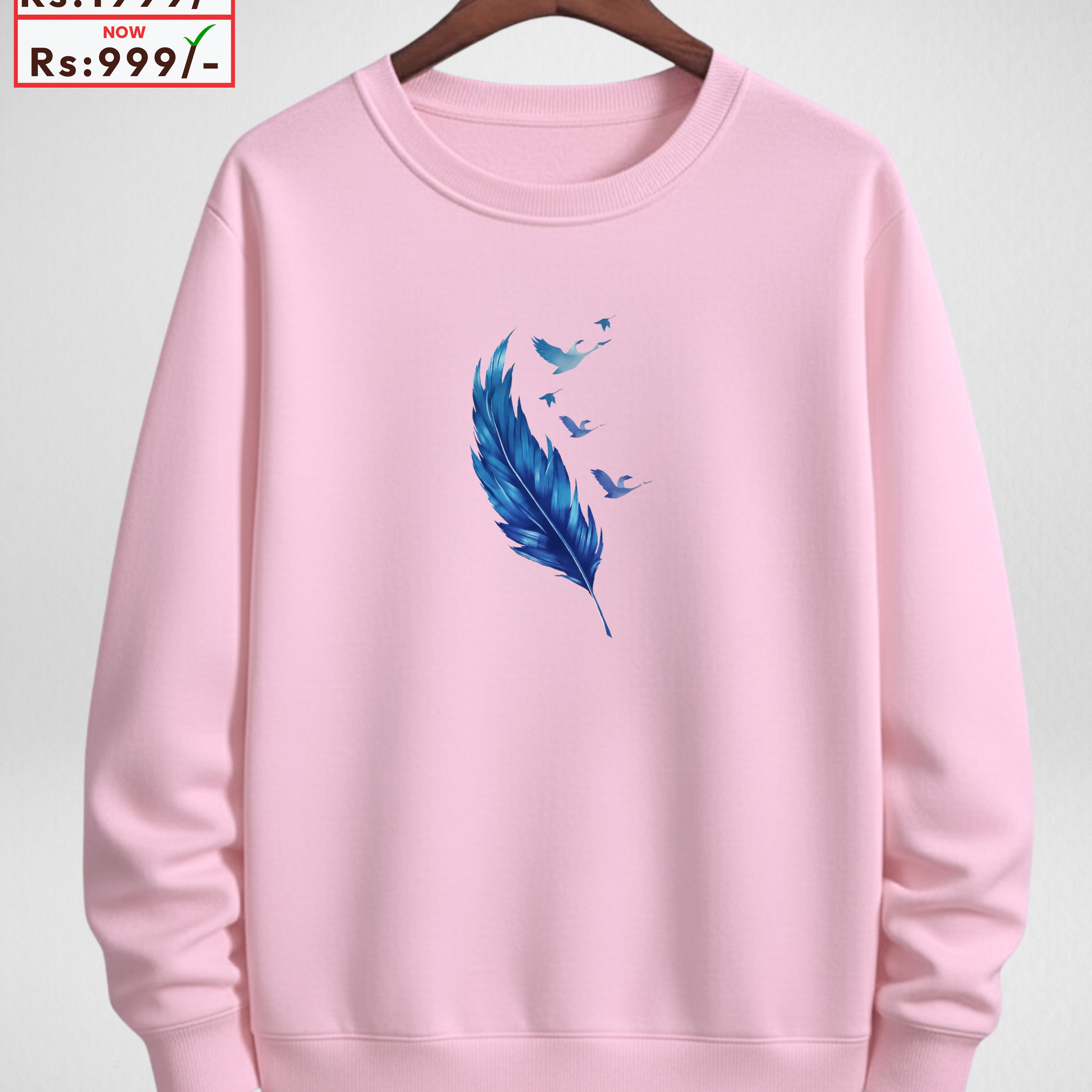 Only SMALL Size – Pink Printed Sweatshirt (Code 4123)