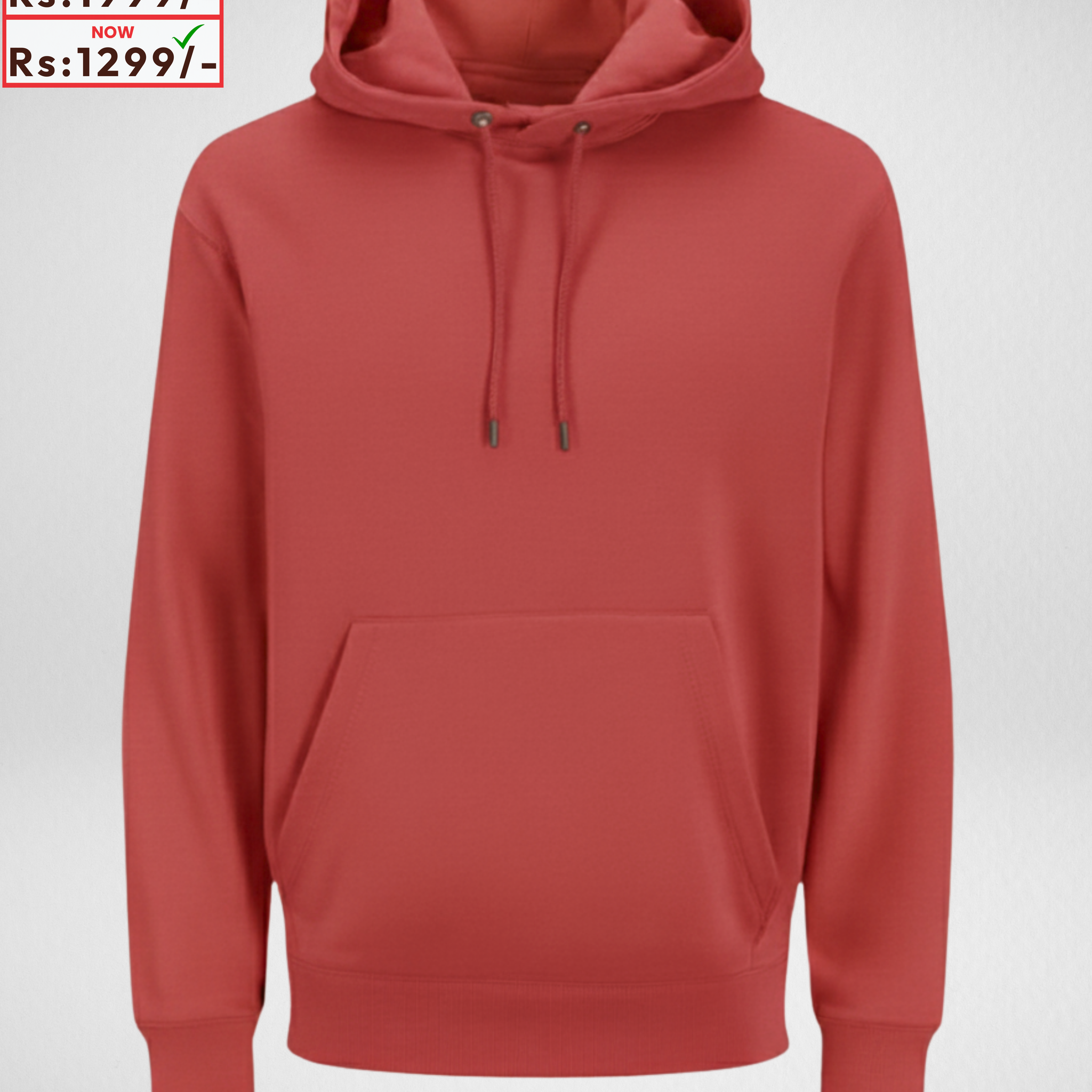 Only Small Size – Brick Red Fleece Hoodie (Code 4230)
