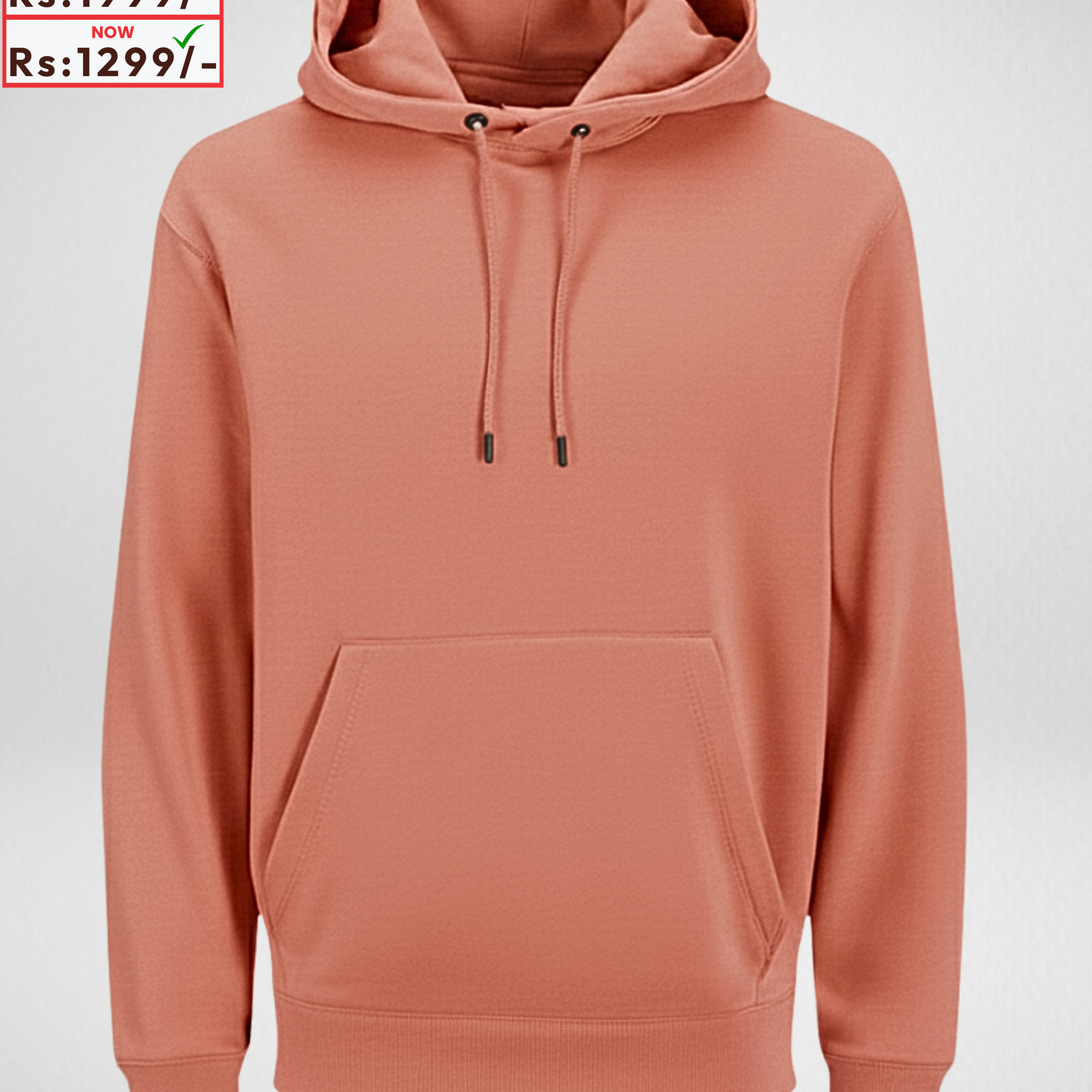 Only 2XL (XXL) Size –Dusty Coral Fleece Hoodie (Code 4231)