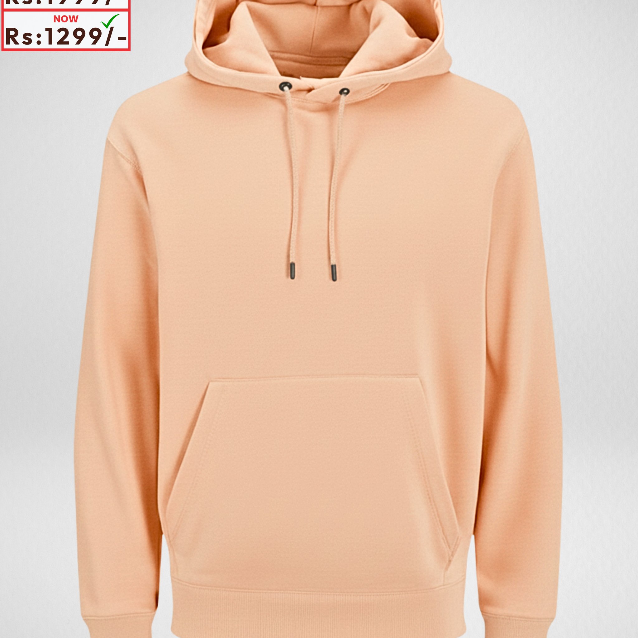 Only Small Size – Creamy Pink Fleece Hoodie (Code 4232)