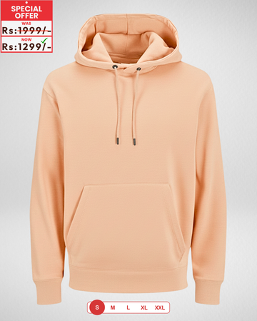 Only Small Size – Creamy Pink Fleece Hoodie (Code 4232)