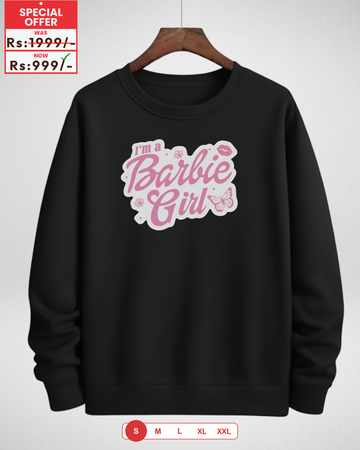 Only Small Size – Black Printed Sweatshirt – Warm and Stylish Fleece (Code 4237)