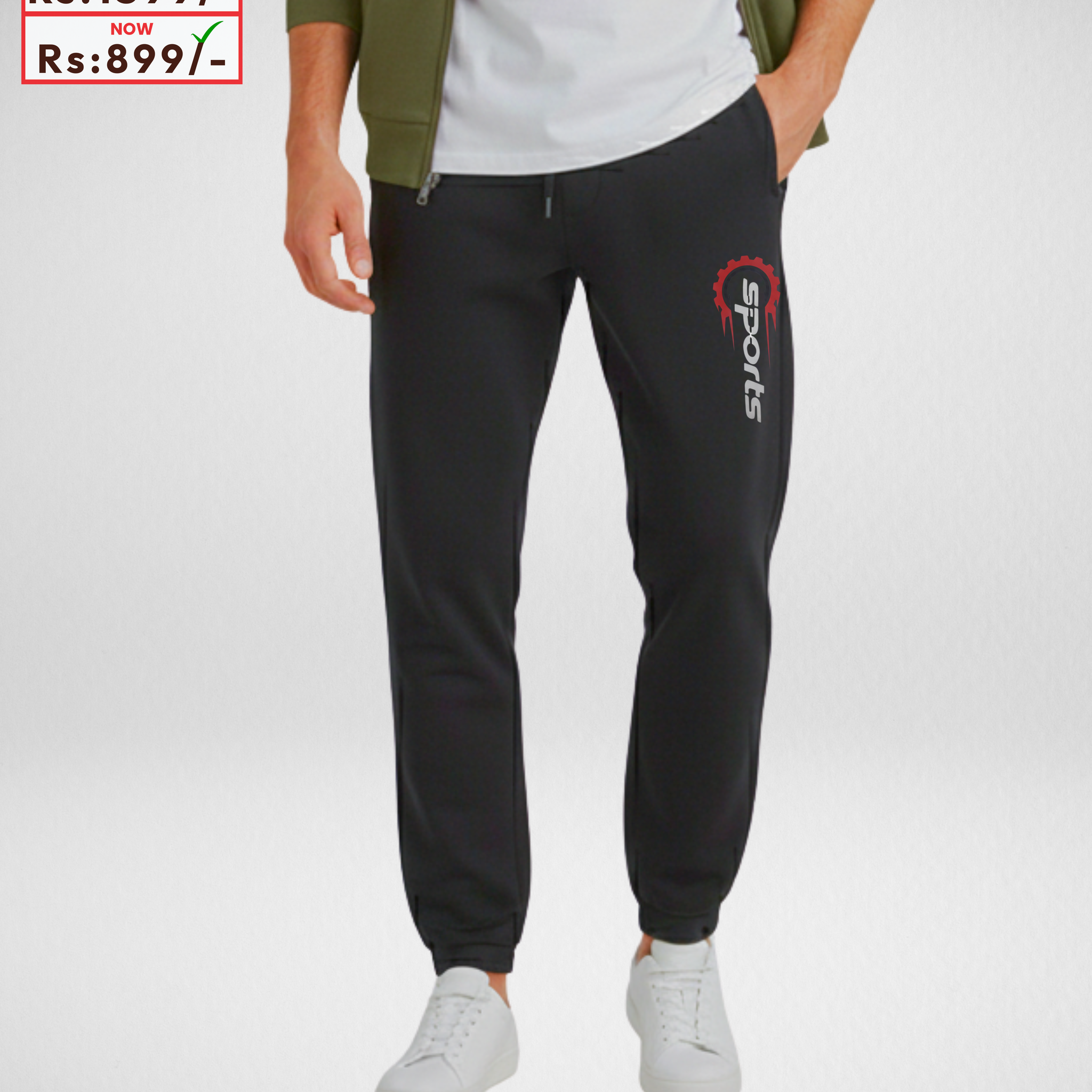 Warm Black Men's Printed Trousers – Soft and Comfortable Trousers (Code 3927)