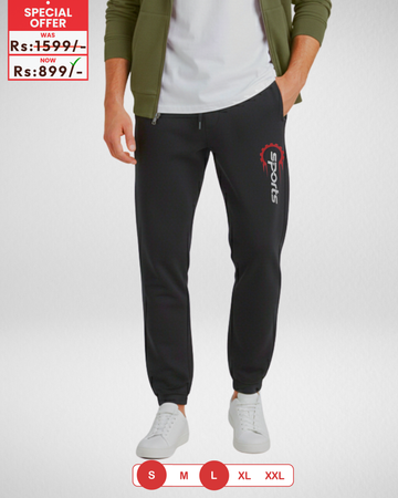 Warm Black Men's Printed Trousers – Soft and Comfortable Trousers (Code 3927)