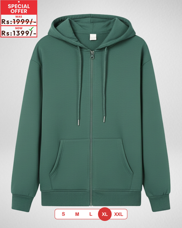 Premium Green Zipper Hoodie (Code 4001)