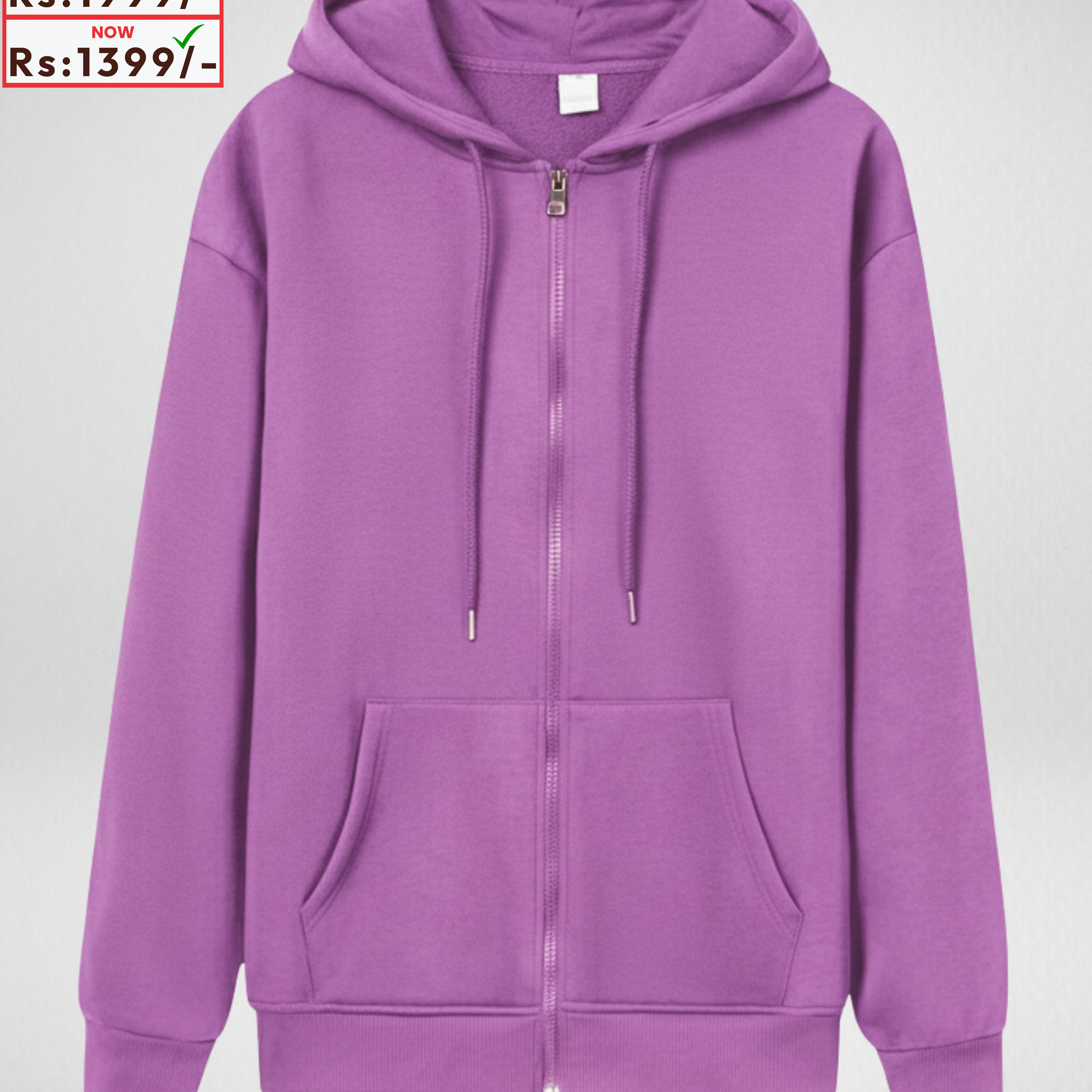 Premium Purple Zipper Hoodie (Code 4006)
