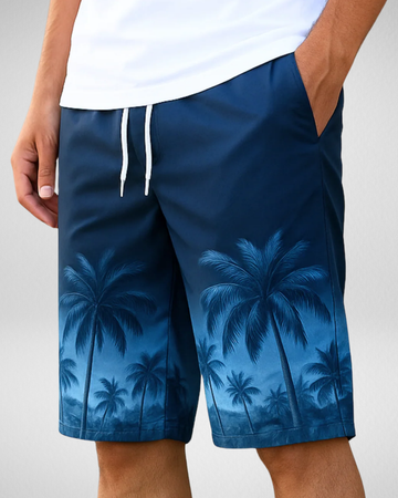 Men’s Blue Beach Digital Printed Shorts – Soft & Comfortable (Code 3317)