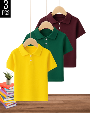 Kids- Vibrant Polo Combo – Pack of 3 (3376)