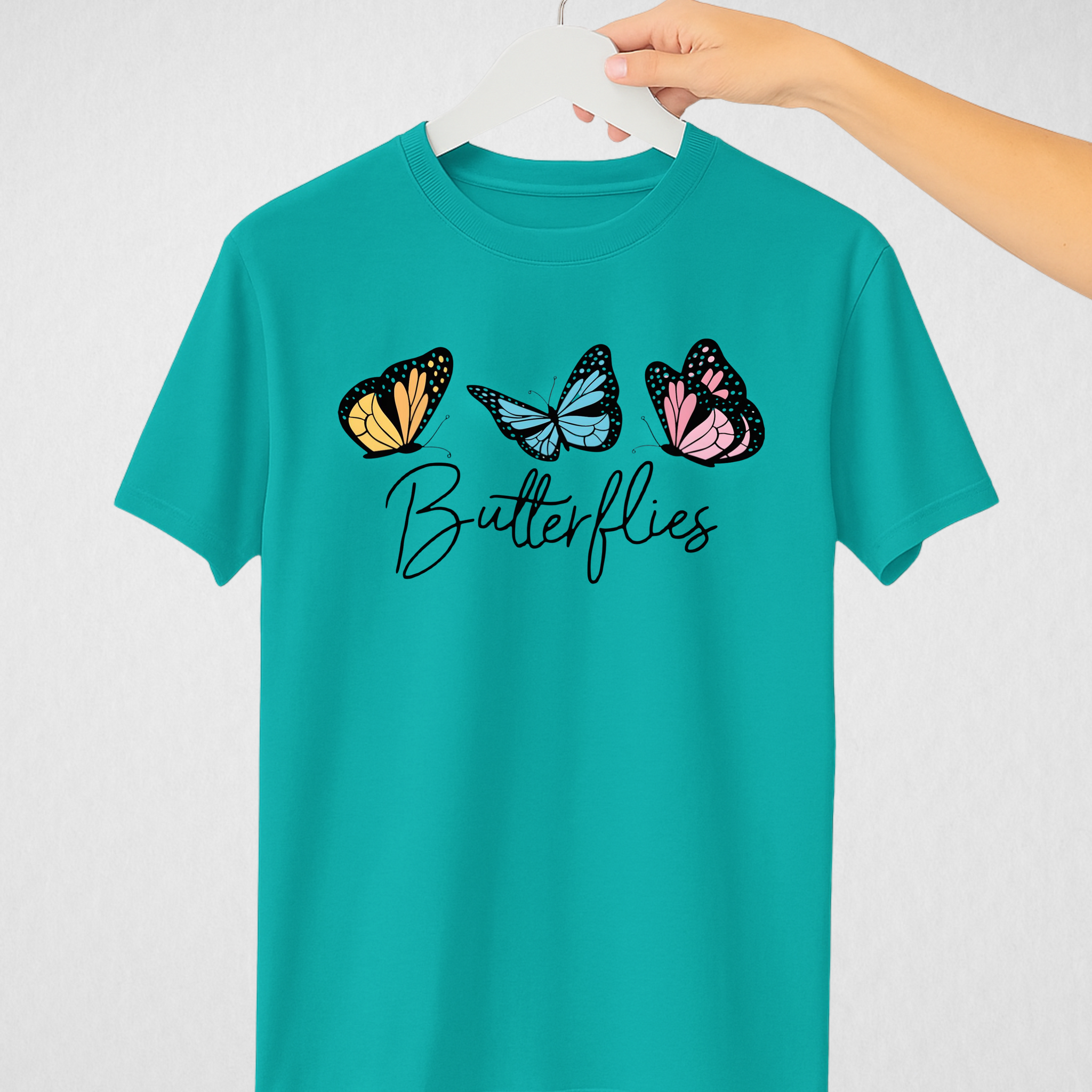 Sea Green Women’s Printed Tee – Jersey Fabric, Classic Fit, Everyday Comfort (3712)