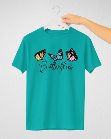 Sea Green Women’s Printed Tee – Jersey Fabric, Classic Fit, Everyday Comfort (3712)