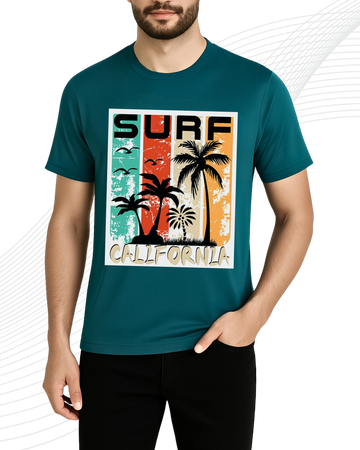Sea Green Surf T-Shirt/Tee for Men – Cotton Jersey Fabric (Code 5249)