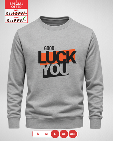 Only Large, XL, 2XL Size – Grey Men's Printed Sweatshirt (Code 4456)