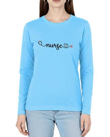 Sky Blue Printed Full Sleeves Tee – Jersey Fabric, Classic Fit, Everyday Comfort (Code 4341)