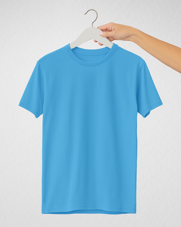 Sky Blue Women’s Basic Tee – Jersey Fabric, Classic Fit, Everyday Comfort (3670)