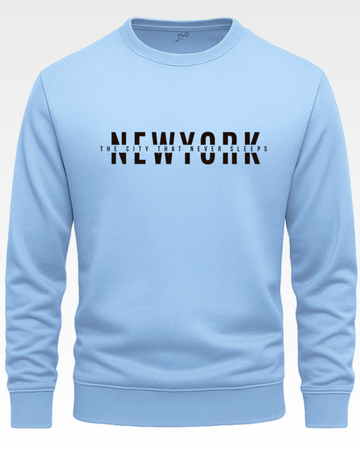 Sky Blue Men's Printed Sweatshirt – Warm and Stylish Fleece (Code 4187)