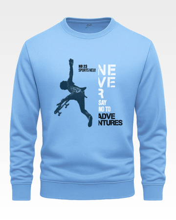 Sky Blue Men's Printed Sweatshirt – Warm and Stylish Fleece (3466)