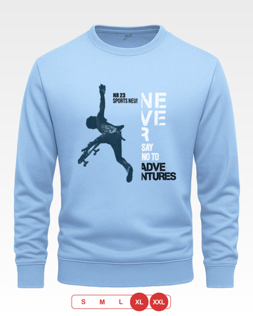 Sky Blue Men's Printed Sweatshirt – Warm and Stylish Fleece (Code 3466) (Special)