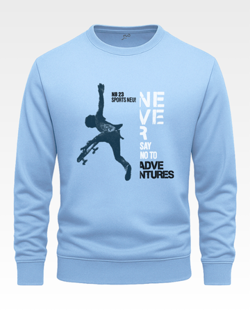 Sky Blue Men's Printed Sweatshirt – Warm and Stylish Fleece (Code 3466)